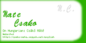 mate csako business card