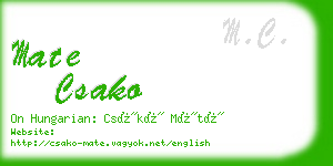 mate csako business card